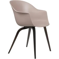Gubi Bat Dining Chair Stuhl - Holzbeine Eiche dunkel lackiert - Sitz sweet pink ... sweet pink
