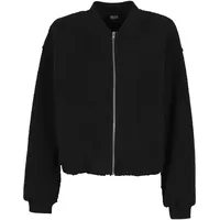 URBAN CLASSICS Bomberjacke URBAN CLASSICS "Urban Classics Ladies Structured Bomber Jacket", Damen, Gr. 5XL, schwarz, 100% Polyester, unifarben, normal, amerikanischer Ausschnitt, Jacken Bomberjacke