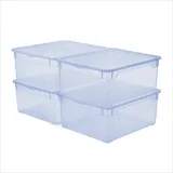 Rotho Stapelbox 18 l 4-tlg. blau/transparent