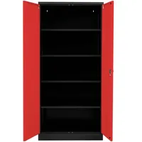 Proregal Stahlschrank, Rot, Metall, Rechteckig, 92x195x60 cm, Arbeitszimmer, Aktenschränke