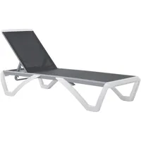 Outsunny Gartenliege Sonnenliege Relaxliege Verstellbar Ergonomisch Grau Weiß