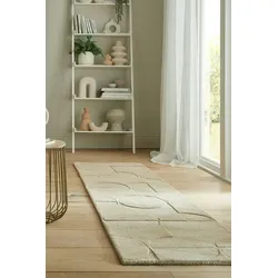 Kadima Design Eleganter Wollteppich `Deben Noah` -, Rutschfest. Farbe: Braun, 60x230 cm