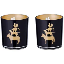 Edzard 2er-Set Teelichtglas Stadtmusikanten (Höhe 8 cm), schwarz