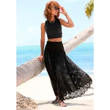 LASCANA 2-in-1-Kleid Spitzenkleid Schwarz 40