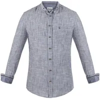 FUCHS Trachtenhemd Hemd Stefan blau mit Stehkragen blau 3XL
