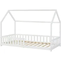 [en.casa] Hausbett Ydre 90 x 200 cm Kiefer weiß