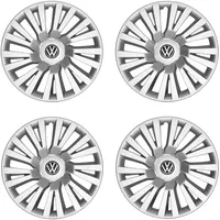 Volkswagen 3J00714561ZX Radkappen (4 Stück) Radzierblenden 16 Zoll Radblenden, Silber, für Original VW Stahlfelgen
