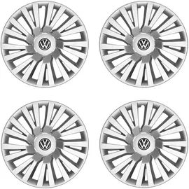 Volkswagen 3J00714561ZX Radkappen (4 Stück) Radzierblenden 16 Zoll Radblenden, Silber, für Original VW Stahlfelgen