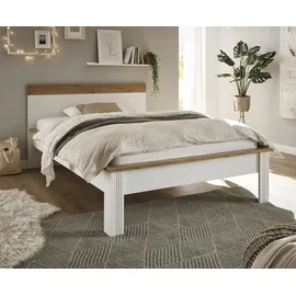 Home Affaire Einzelbett HOME AFFAIRE "WESTMINSTER Bett im Landhausstil, Doppelbett, Bettgestell", weiß (pinie weiß dekor, pinie weiß dekor, eiche wotan dekor), B:157cm H:94cm L:210cm, Betten, in verschiedenen Farben verfügbar, Liegefläche 90/140/180x200 cm