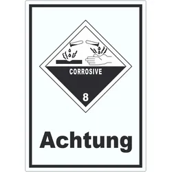 Aufkleber Ätzende Stoffe Achtung Corrosive A4 (210x297mm)