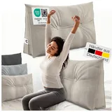 eloneo Rückenkissen – Keilkissen fürs Bett & Sofa, abnehmbarer Bezug, praktisches Seitenfach Handy 1 St Kissen