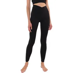 YOU DO YOU Damen Leggings modische Fitness-Hose Workout-Hose Sport-Tights High Waist Yoga-Mode 904991 Schwarz - XS