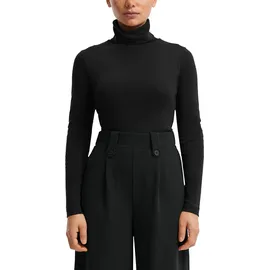 QS Langarmshirt mit Rollkragen - schwarz - S