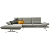 Koinor Ecksofa, Grau, Metall, Uni, 3-Sitzer, Ottomane links, L-Form, 314x159 cm, Goldenes M, Fußauswahl, Stoffauswahl, seitenverkehrt erhältlich, Hocker Rücken echt, individuell planbar, in den Filialen erhältlich, Wohnzimmer, Sofas & Couches, Wohnlandschaften, Ecksofas