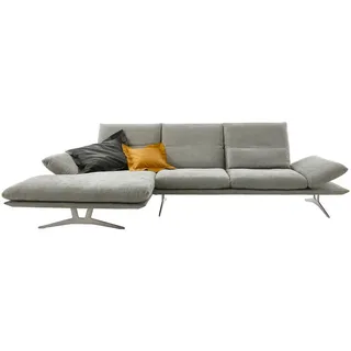 Koinor Ecksofa, Grau, Metall, Uni, 3-Sitzer, Ottomane links, L-Form, 314x159 cm, Goldenes M, Fußauswahl, Stoffauswahl, seitenverkehrt erhältlich, Hocker Rücken echt, individuell planbar, in den Filialen erhältlich, Wohnzimmer, Sofas & Couches, Wohnlandschaften, Ecksofas