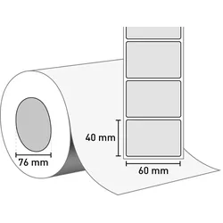 Resistigo® Matt Silver TT (PET-Folie) 60 mm x 40 mm / silber / permanent / 76 mm Kern / 3.500 Etiketten je Rolle / gestanzt