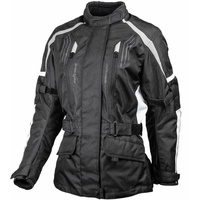 Gms Dayton, Damen Motorrad Textiljacke, schwarz-grau, Größe 6XL