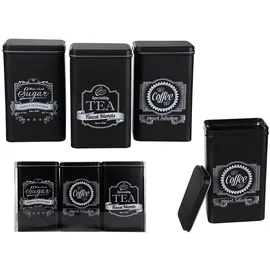 Out of the Blue Kaffeedosen rechteckig schwarz 9 x 11 x 19 cm 3-teiliges Set