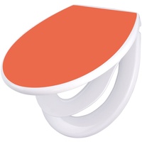 banjado Familien WC Sitz mit Absenkautomatik 37x44,5x5cm -Orange - Klodeckel/Klobrille mit kindersitz aus hochwertigem Polypropylen - universeller ...