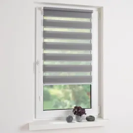 LIEDECO Doppelrollo Klemmfix-Duo-Rollo 45 x 160 cm grau