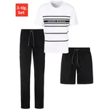 bruno banani Pyjama in weiß-schwarz, | Gr. 48/50