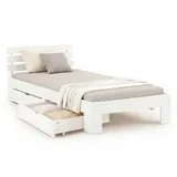 Homestyle4u Holzbett 90 x 200 cm Weiß