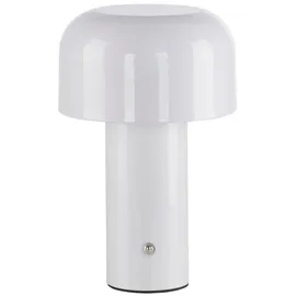 just light. Akku LED-Tischlampe AGNES, H 21,6 cm - Weiß - Kunststoff - dimmbar