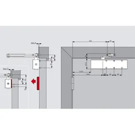 Dormakaba TS 73 V silber EN 2-4 o.Gestänge