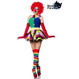 Mask Paradise Clown-Kostüm 5-tlg. Kostüm Clown Girl Karneval Outfit bunt 2XL