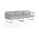 SonnenPartner Natur24 3-Sitzer Sofa Lotus Inkl. Kissen 234x77x62 cm Edelstahl und Polypropylen