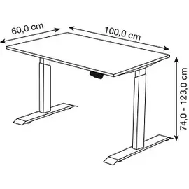 Kerkmann Move 1 elektrisch höhenverstellbarer Schreibtisch weiß rechteckig, T-Fuß-Gestell weiß 100,0 x 60,0 cm