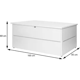 Mendler Gartentruhe HWC-J56, Aufbewahrungsbox Auflagenbox Truhe, Wasserdicht Metall Edelstahl 69x165x85cm 692l - anthrazit
