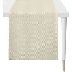 Tischläufer APELT "Miles", beige (beige, natur), B:150cm L:42cm, Polyester, Tischdecken