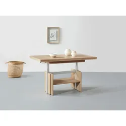 Couchtisch HELA "Funktionscouchtisch Henner", braun (sonoma eiche), Auszugsplatte, Tische, Couchtisch