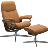 Stressless Stressless® Fußhocker Consul, mit Cross Base, Größe S, M & L, Holzakzent Braun