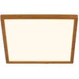 Briloner - LED Deckenlampe Holz Deckenleuchte, Wohnzimmer Indirektes Licht, flach, Warmweiß