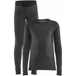 CRAFT Unterwäsche Set CORE WOOL MERINO SET JR, BLACK MELANGE, 134