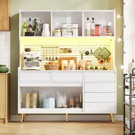 Okwish Hochschrank 145 x 39 x 171 cm Weiß