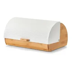 Zeller Bamboo/ Metall Brotkasten 25366 , Maße: 39 x 27 x 19 cm, weiß