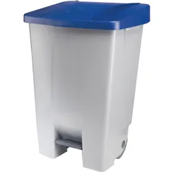 Tretabfalleimer grau/blau, Inhalt: 80 Liter