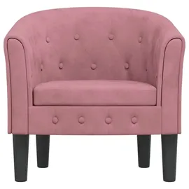 vidaXL Clubsessel Rosa Samt 70 x 75 x 70 cm Rosa mit Rollen