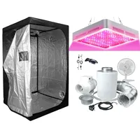 SUPACROP Grow-Box Komplettset LED 200W Growzelt Vollspektrum Indoor Kit 60 x 60 x 140 cm / 80 x 80 x 160 cm mit Aktivkohlefilter Abluft und Ventilator