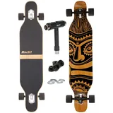 Camber Longboard mit Keramik Kugellager in Flex1 Drop Through Cruiser Freeride Skaten Komplettboard mit T-Tool