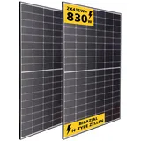 DATOUBOSS Solar Panels 830W Photovoltaic Panel Monocrystalline 2 x 415 W PV Modules for Balcony Power Station, Solar System, Photovoltaic Complete System Black