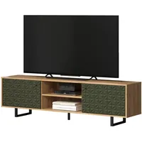Trendteam TV Lowboard Eiche Artisan grün Flat-TV Design Board