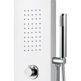 Aloni Duschpaneel mit Thermostat Duschsäule 5 Funktionen Regendusche Duschsystem mit Armatur Dusche Komplett Weiß