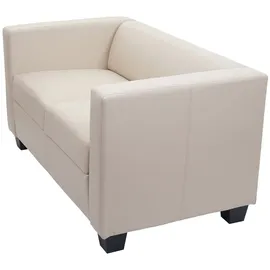 Mendler 2er Sofa Couch Loungesofa Lille ~ Leder, creme