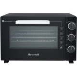 Brandt FC602MUB – Multifunktions-Mini-Backofen – Kapazität 60 l – 5 Kochpositionen – 2200 W – Umluft – Zubehör: Drehspieß Grillspieß, Rost und Zange – Schwarz