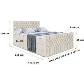 altdecor Serene-Z King 180 x 200 cm H3/H4 Creme