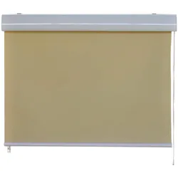 Vertikalmarkise 1.0x2.3 m Balkonmarkise Kassettenrollo Sichtschutzrollo beige Outdoor